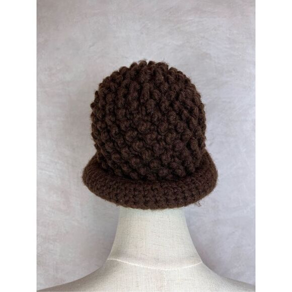 Vintage 1960s Mod Knitted Beanie Hat Toboggan - Picture 4 of 6